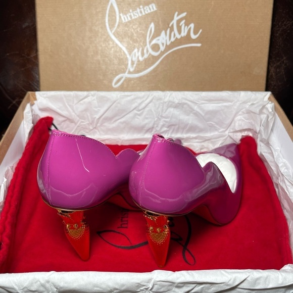 Christian Louboutin lip chick pump 100 patent Kismet Gold EU37.5 - Picture 9 of 15